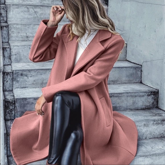 Trench coat pea coat jacket charcoal gray grey - Picture 14 of 16